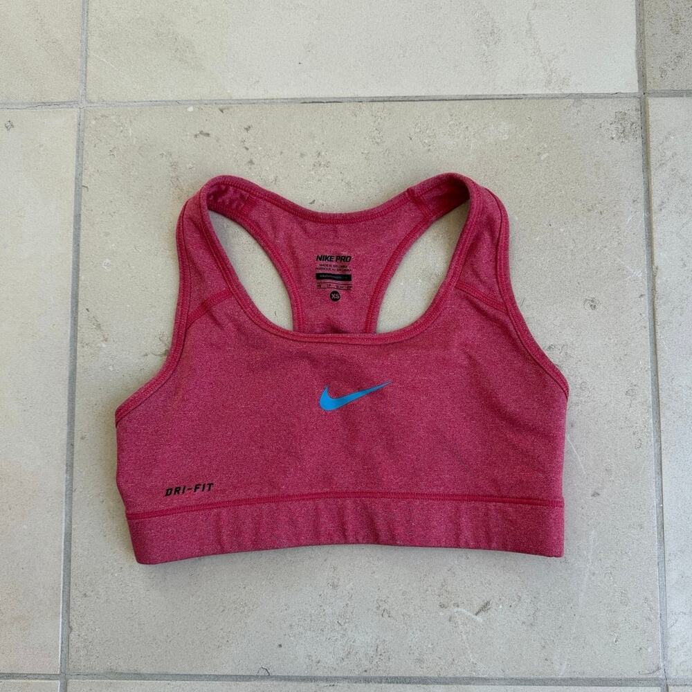 Nike Pro Dri-FIT Sports Bra XS Red Racerback Athletic Training Gym